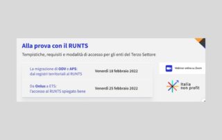 locandina webinar 2022 RUNTS Italia non profit