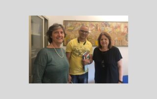Il rappresentante dell'associazione marocchina Sanad tra Paola Vulterini e Anna Contardi di AIPD Nazionale
