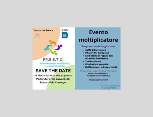 Evento a Roma per il progetto europeo P.R.E.S.T.O, martedì 28 marzo 2023