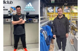Mirko Cesari e Nicolò Manfredi, due giovani con sindrome di Down di AIPD Roma, negli store adidas dove hanno iniziato un tirocinio di lavoro